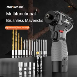 Electric Brushless Motor Drill, Electric Screwdriver, Household Appliances, Furniture Maintenance Power Tools, 80N.m Torque, 21V