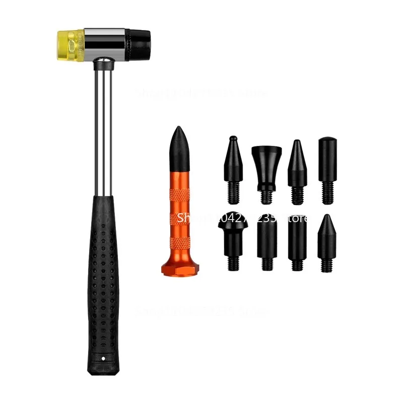 

Автомобильный комплект для ремонта листового металла без вмятин, вспомогательный инструмент, резиновый молоток, ручка с девятью головкой