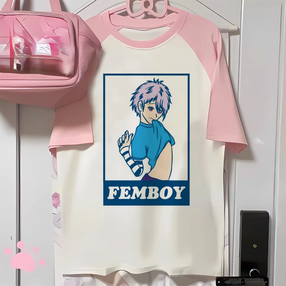 Femboy tshirt female Graphic Retro hip hop Grunge anime Pop Culture shirt Pastel streetwear Y2k Graphic Pop Culture graphic