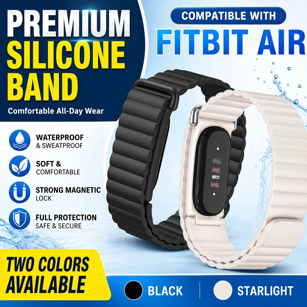 Silicone Strap With Magnetic Clasp For Google Fitbit Air Sturdy Durable Magnetic Wristband New Sport Band For Google Fitbit Air