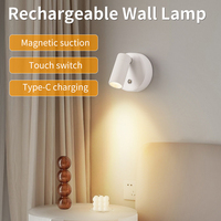 Rechargeable LED Wall Light Indoor Lighting Wireless Magnetic Suction Spotlight Touch Switch For Bedroom Bedside Wall Lamp