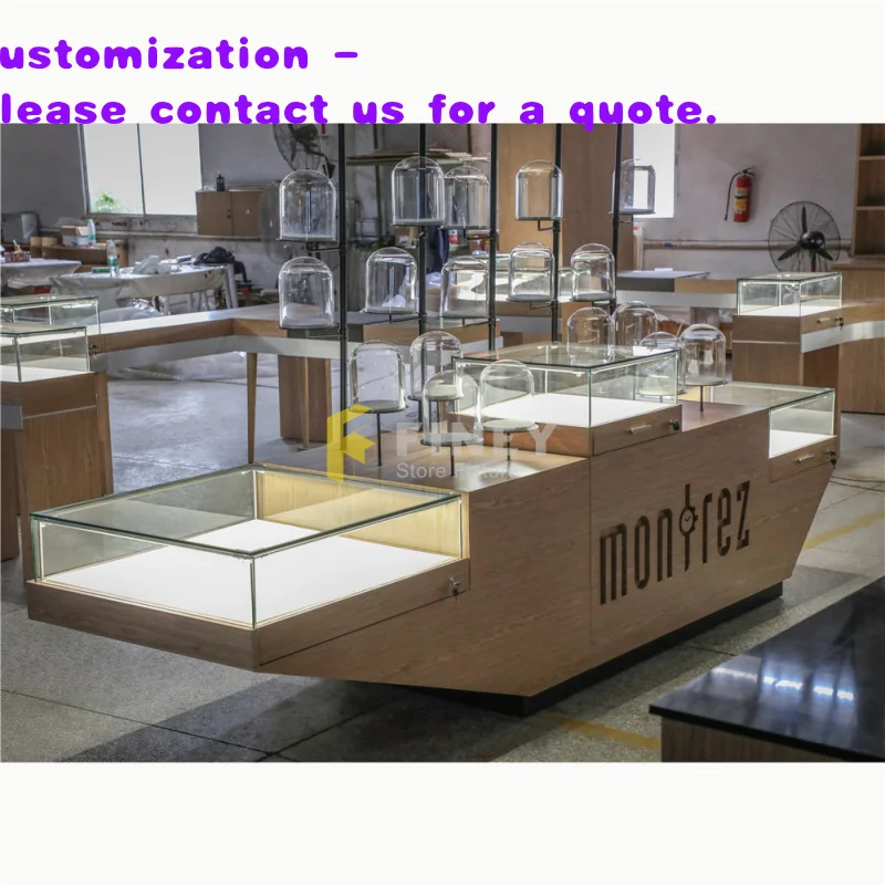 

custom.Custom Factory Price Modern Retail Watch Shop Display Wood Glass Display Counter Stand Showcase Watch Display Cabinet