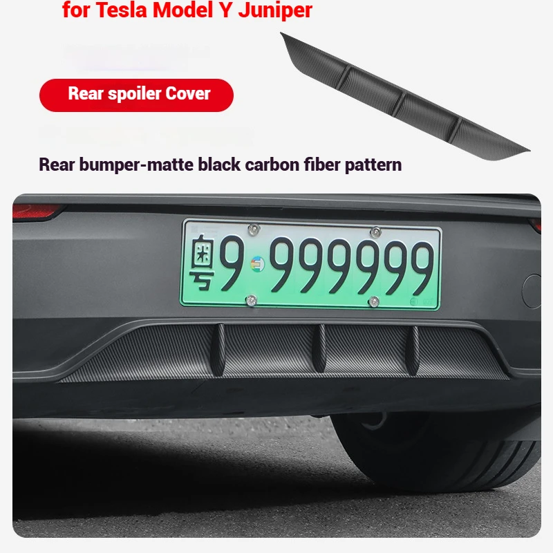 Carbon Fiber Pattern ABS Rear Car Spoiler Protector Guard For Tesla New Model Y Juniper Launch 2025 2026-UP Cover Accessories