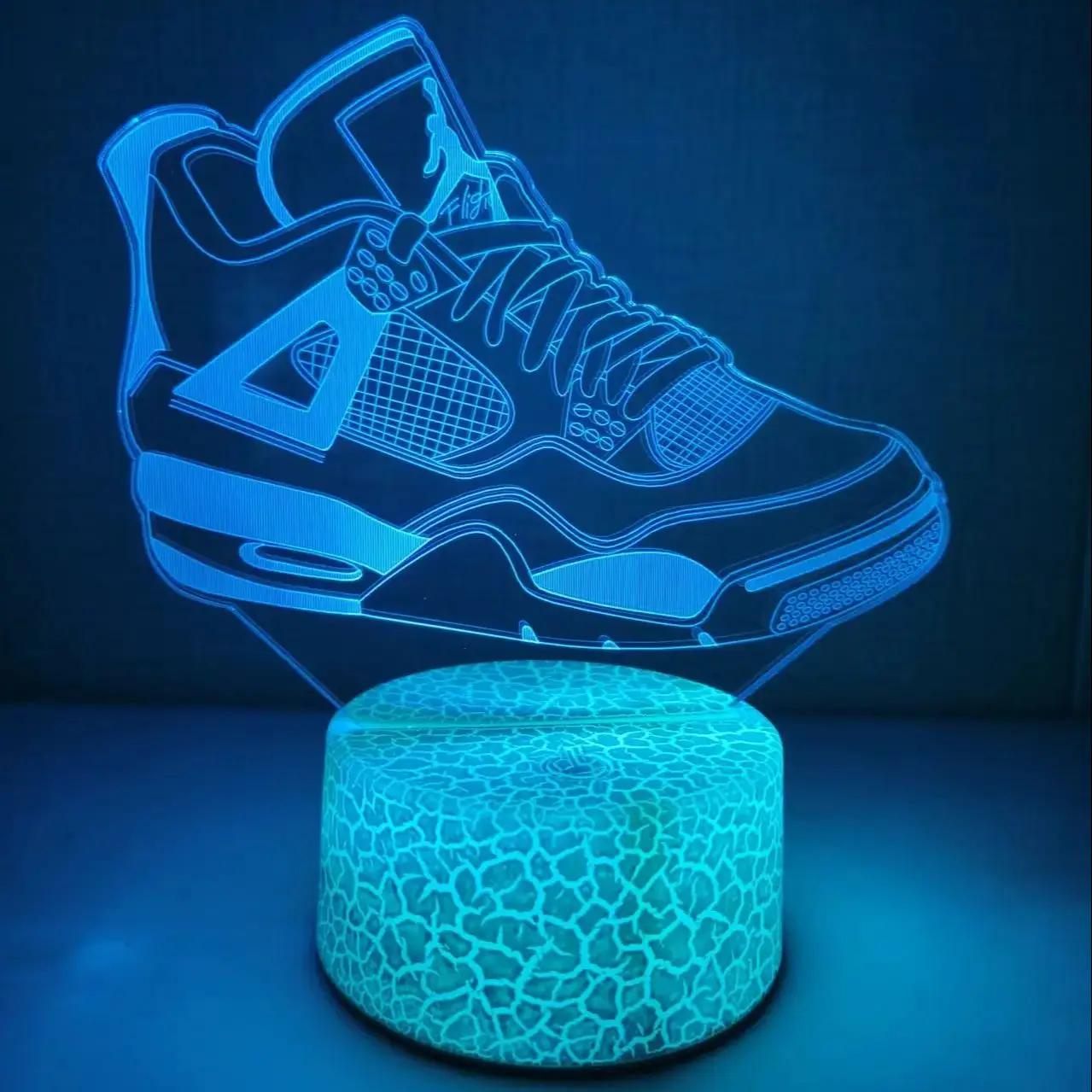 3D LED Light Sneakers Sign Acrylic Illusion Night Lamp RGB Flashing Cool Gift Desktop Setup Computer Backlight Room Decoration