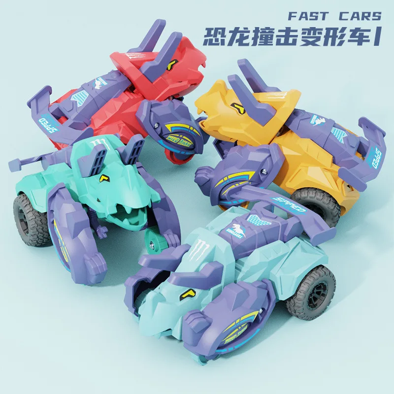 

Collision Transformation Vehicle Dinosaur Deformation Car Toy Plastic Inertia Model Car Funny Toys for Boy Kids Holiday Gifts