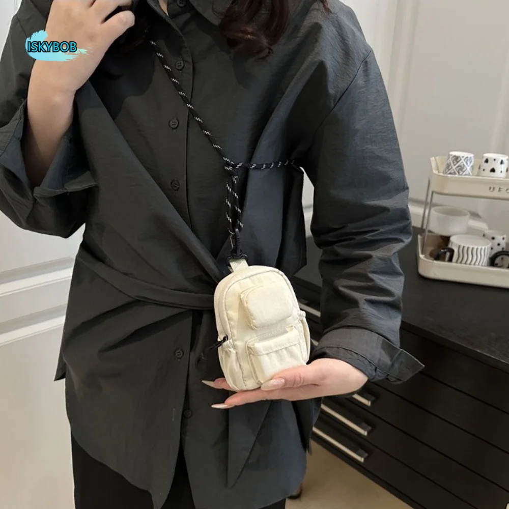 

Nylon Hanging Neck Coin Purse Multifunction Shoulder Bag Lanyard Crossbody Bag Mini Wallet Hip Hop Lipstick Earphone Bag Sports