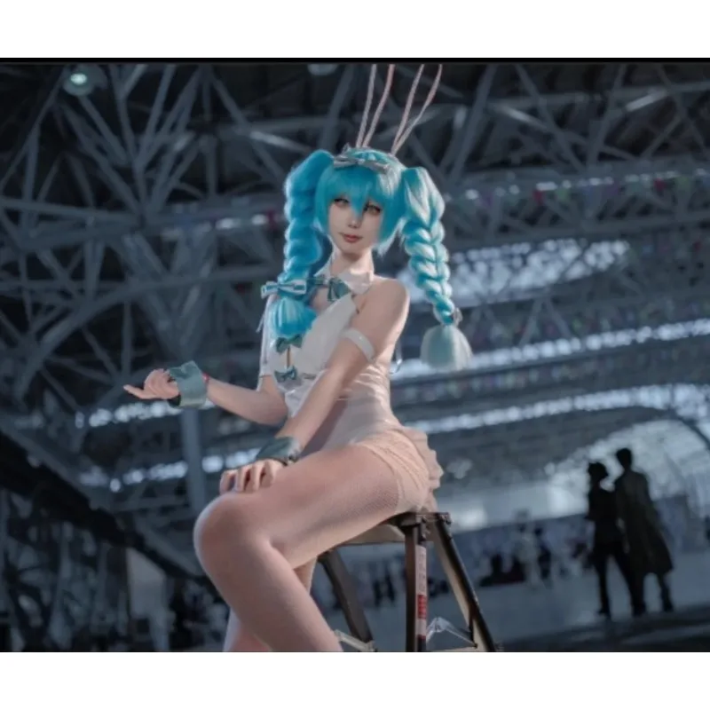 

Hatsune Miku Bunny Girl Cosplay Set Black White Two Color Options Anime Costume for Stage Performance Women's Halloween Pary
