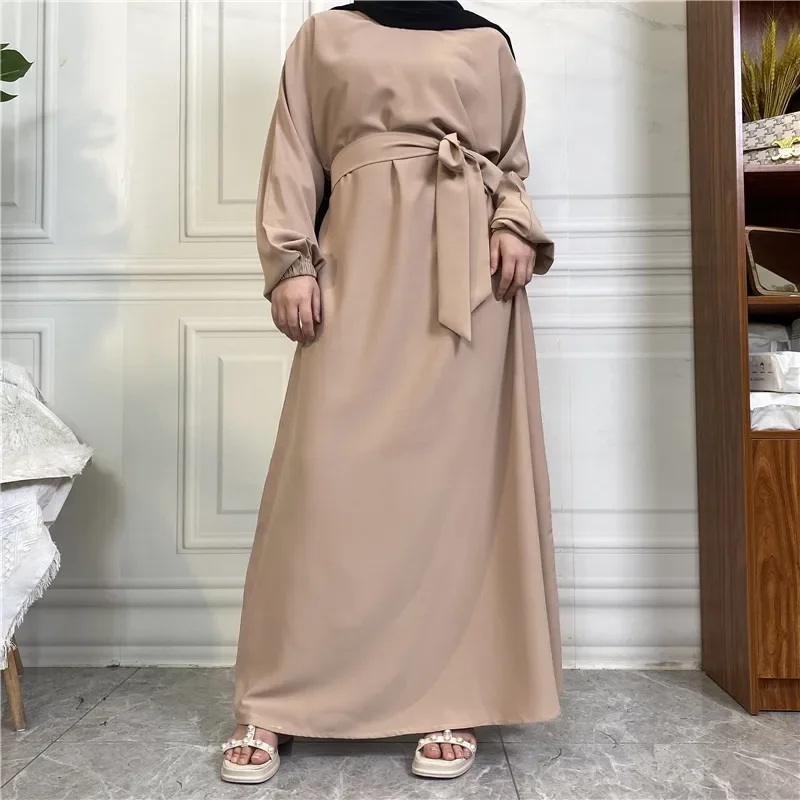 Robe hijab musulmane avec doublure intérieure pour femmes, Abaya, Dubaï, Nida, Abayas fermés basiques, Turquie de luxe, Vêtements islamiques, Robe caftan