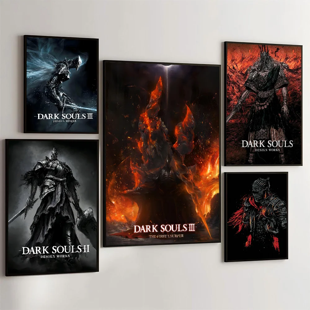 

Game D-DarkS S-Soul Poster Self-adhesive Art Waterproof Paper Sticker Coffee House Bar Room Wall Decor