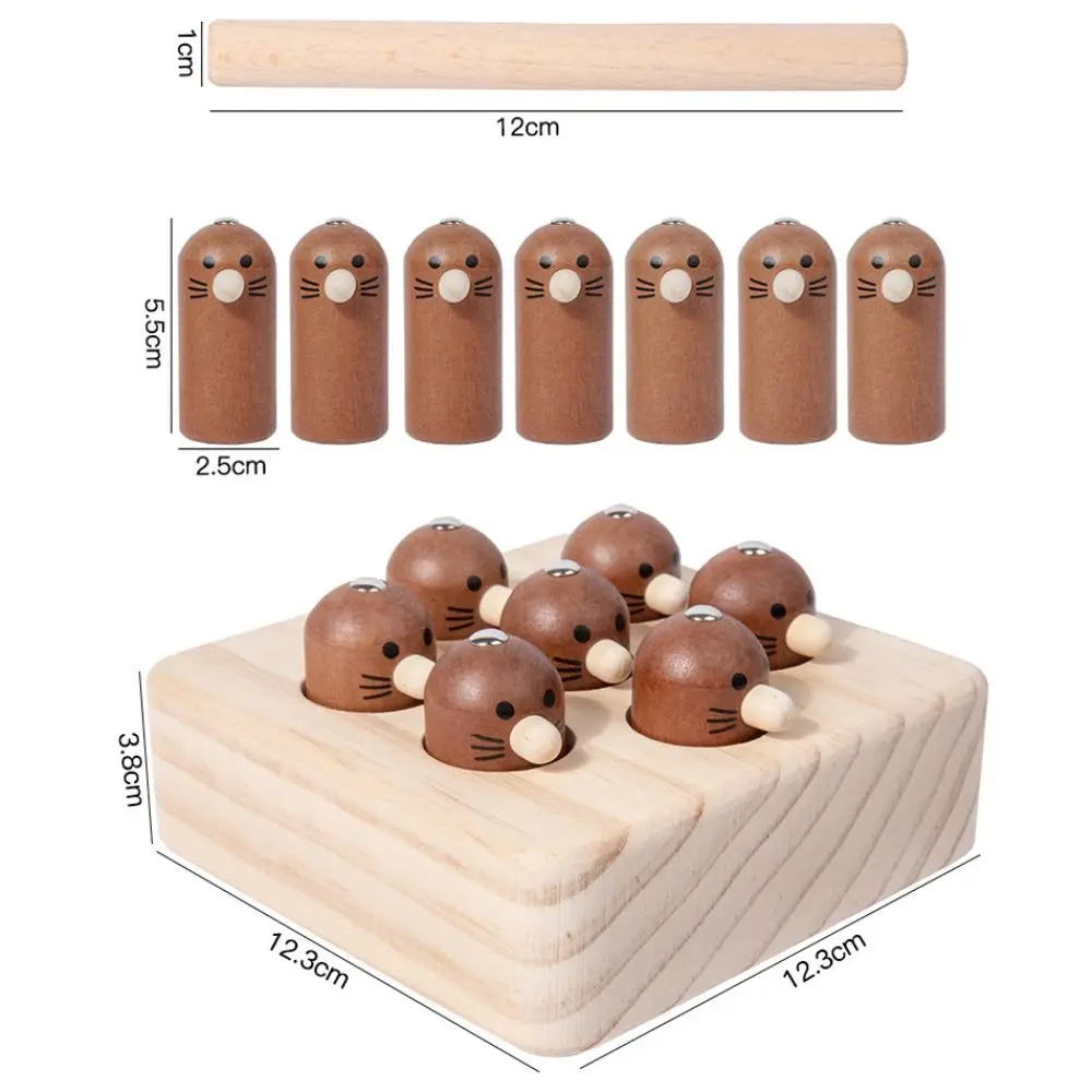 Wooden Hammering Pounding Toy Early Education Interactive Magnetic Pounding Game Puzzle Parent-child