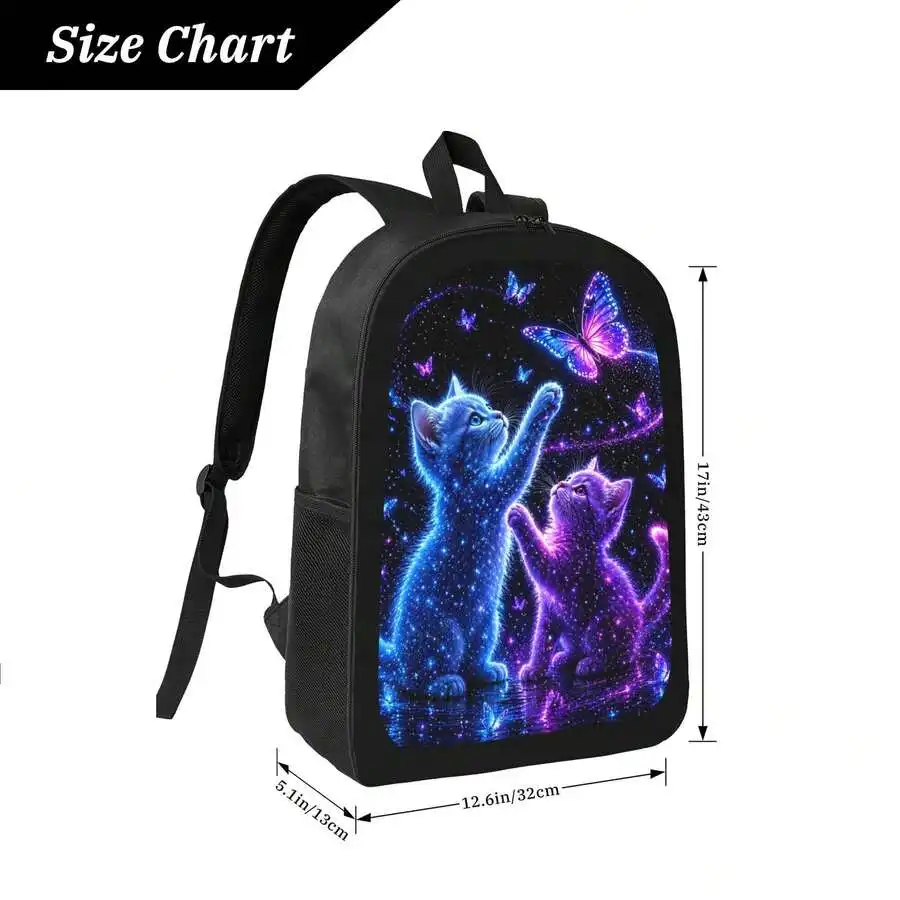 

Starry Sky Butterfly Cat Backpack Stylish Casual Lightweight Daypack For Men Women
