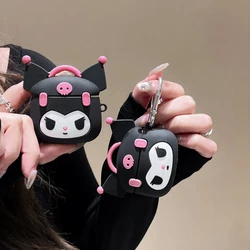 3D Cute Cartoon Sanrio Kuromi Earphone Case For Airpods 3 2 1 Pro 2021 Wireless Bluetooth Headset Protective Soft Slicone Cover