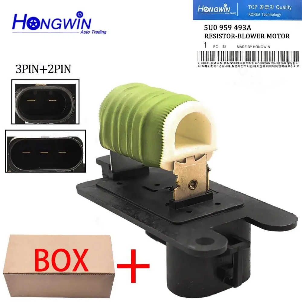 New Radiator Heater Fan Blower Motor Resistor 5U0959493 For CrossFox 11-15 Saveiro 10-19 1.6L VW Golf Gol G5 G6 Polo 5U0-959-493
