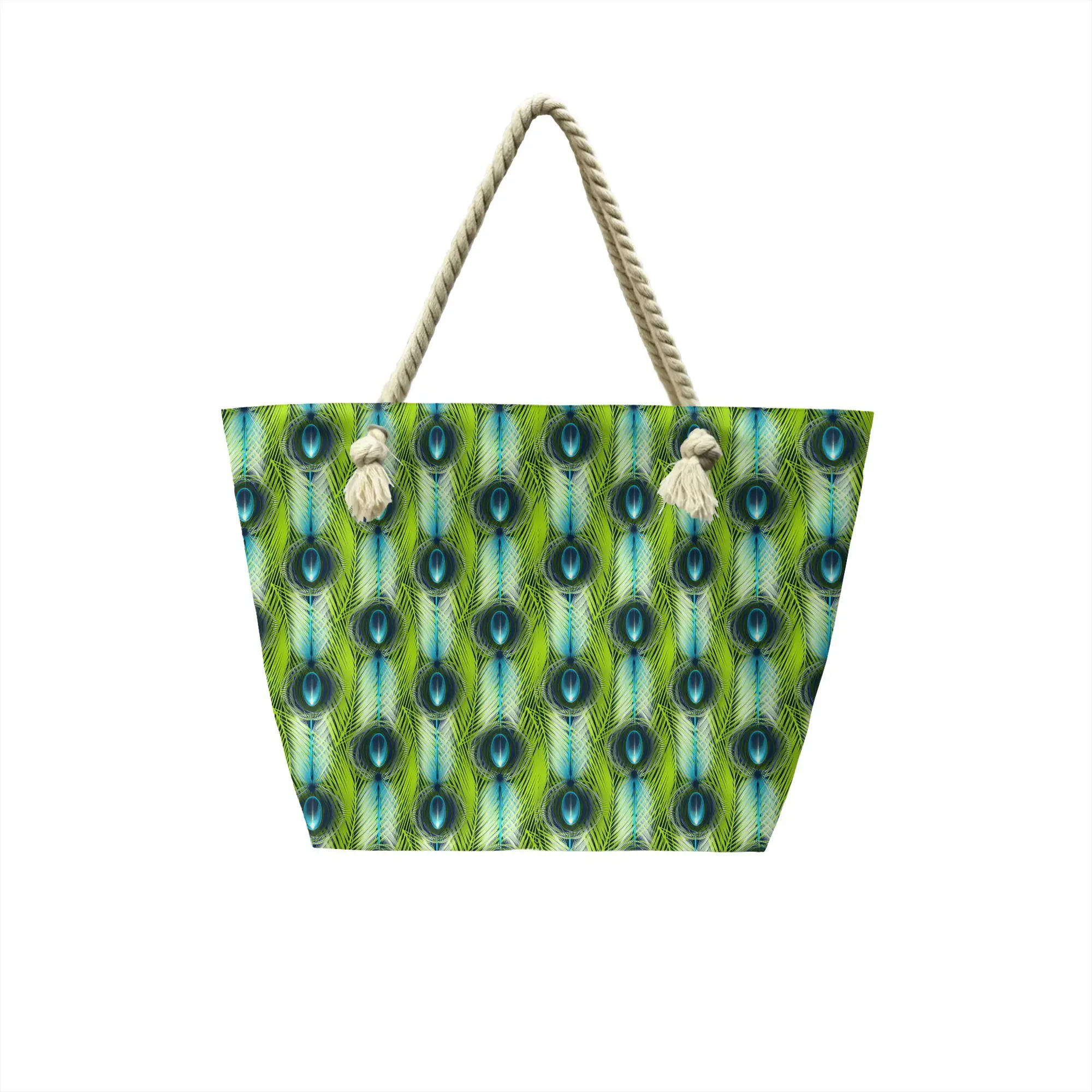 Peacock Feather Groceries Tote Shopping Bags Women Funny  Canvas Shopper Shoulder Bags Large Capacity Handbag