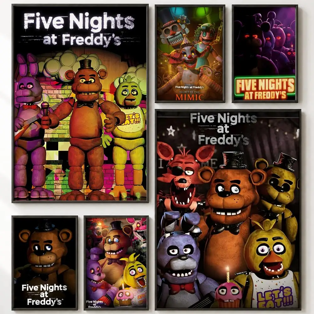 Classic Game Fnaf-Five-nights-At-Freddys Poster High-Definition With Textured Finish Modern Style For Hallway Wall Art Decor