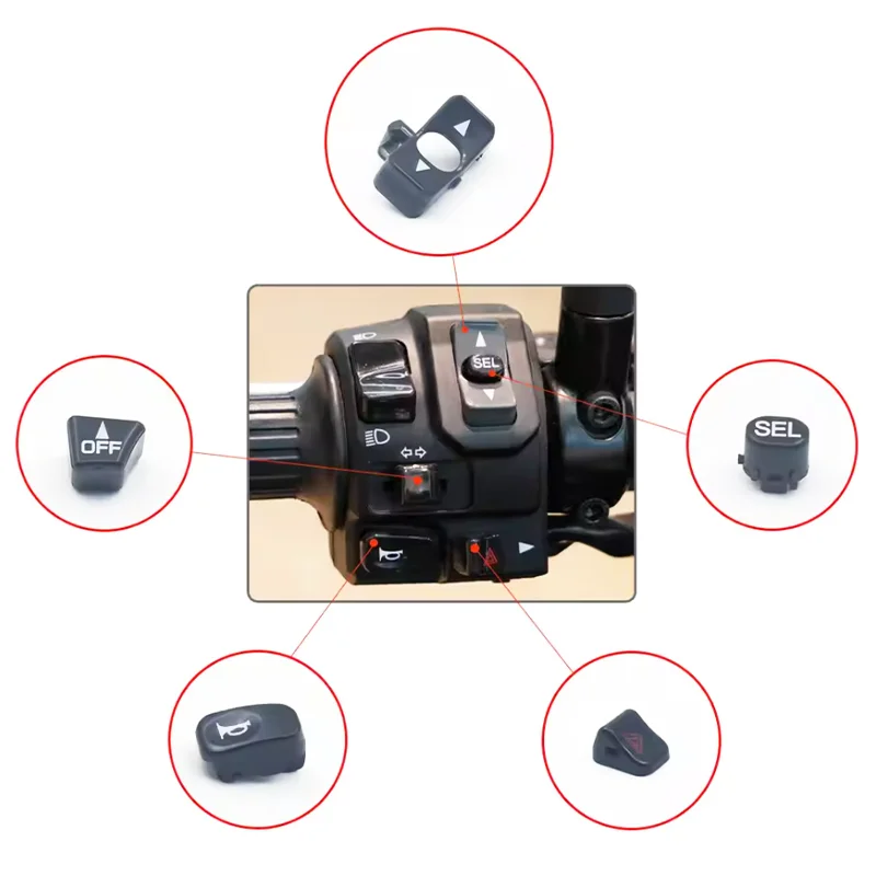 

For Kawasaki Z900 ZX-4RR Double Flash Switch Button, Left Hand Horn, Turn Signal, Headlight Switch Button 2020 2021 2022