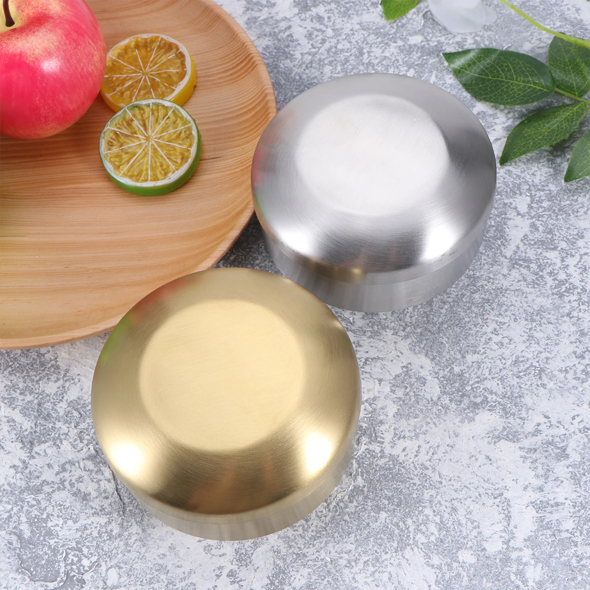 

Stainless Steel Rice Bowl Double Wall Insulated Kitchen Utensils Metal Snack Bowls Dining Accessories Serving Containers