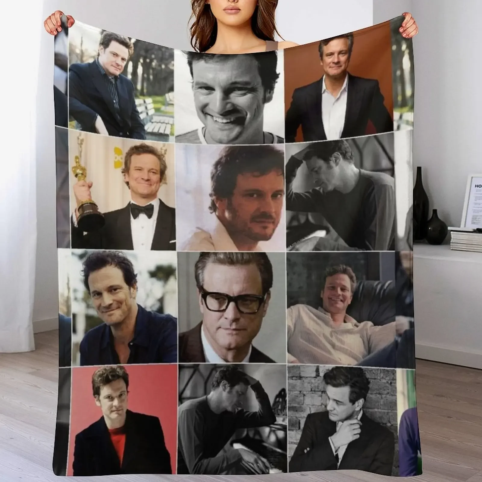 

Colin Firth Photo Collage Throw Blanket Sleeping Bag Beautifuls Shaggy Blankets