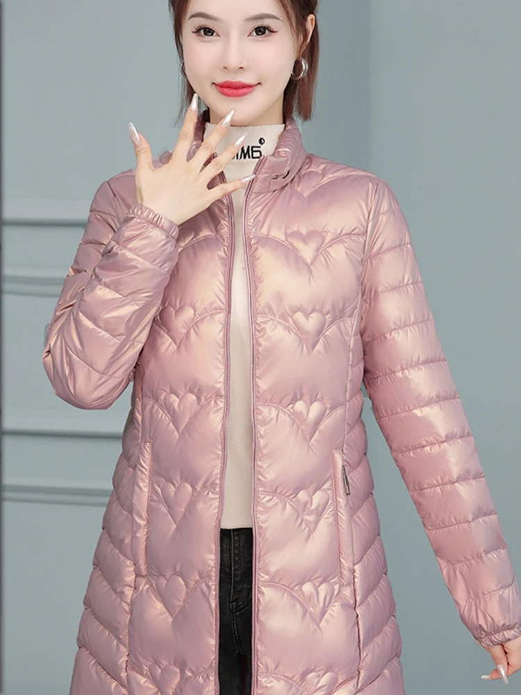 Giacca invernale Cappotti lunghi Donna Piumino in cotone lucido con cappuccio Caldo Parka casual Cappotto imbottito in cotone Donna JJ1060