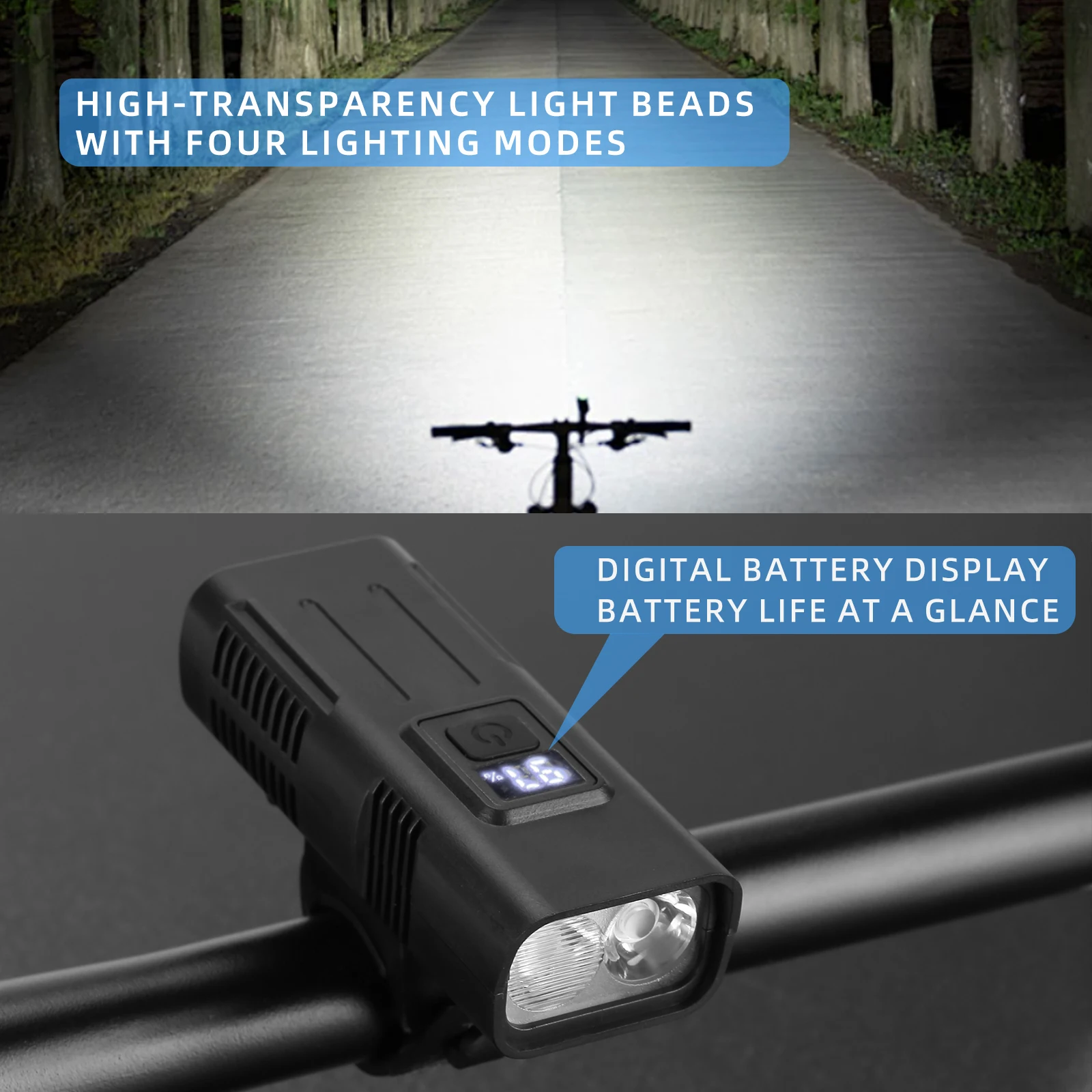 مصباح أمامي للدراجة قابل لإعادة الشحن، مصباح أمامي للدراجة Mtb Led، ملحقات الدراجة هدية عيد ميلاد #3