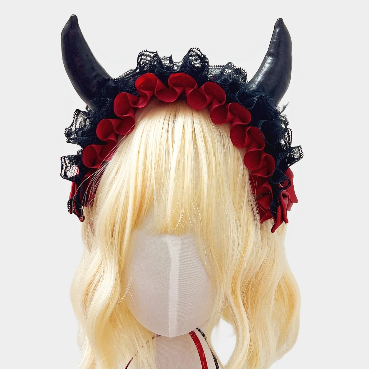 Schwarzer Punk Halloween Kostüm Teufel Hörner Stirnband Kostüm Cosplay Stirnband Cartoon Geist Haarnadel für Karneval Party