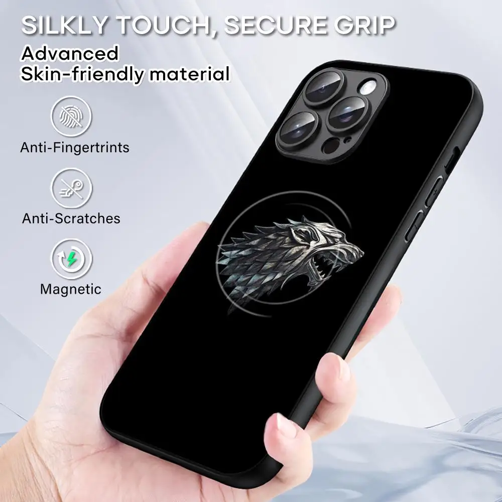 حافظة لهاتف آيفون 16 15 14 13 12 11 Plus Pro Max الفاخرة الراقية من جلد الغنم Magsafe