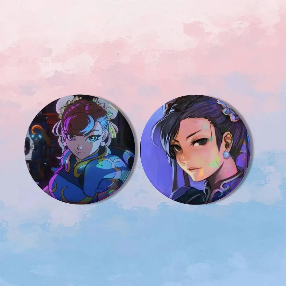 S-Street Fighter C-Cammy White HD Print Round Lapel Pins Pretty Derby 2 piece set Round Display Brooches Brooch Badges