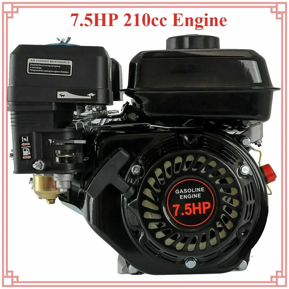 TDPRO 7.5HP 210cc Motor Engine Horizontal 168F Pullstart  Force air-Cooled Motor for For  GX160 OHV