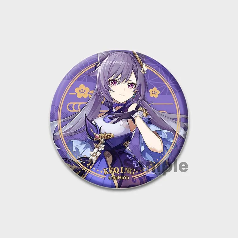 58mm Pop Game Genshin Impact Brooch Pins Anime Badge Cartoon Cosplay Ganyu Xiao Zhongli Jewelry Accessories for Clothes Backpack