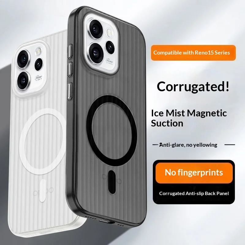 حافظة لهاتف OPPO Reno 15 14 pro جديدة غطاء شفط مغناطيسي مموج لهاتف OPPO Reno15 pro ممتص للصدمات Funda #3