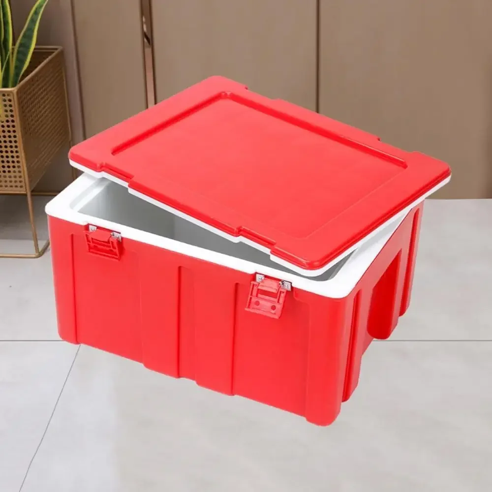 Rugged Outdoor Camping Cooler with Side Handles, Dual-Purpose Warmer/Cooler for Hot or Cold Food Storage