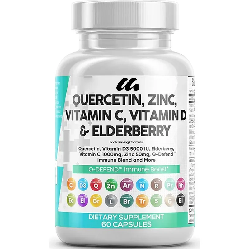 

Quercetin Zinc Vitamin Pineapple Proteinase Elderberry-Supplement for Adults Containing Artemisinin,Seaweed, Echinochloa, Garlic