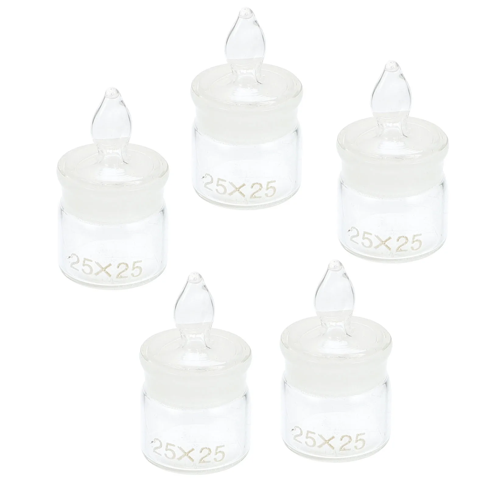 

5Pcs Glass Weighing Can Smooth Surface Safe Reliable Chemistry Teaching Experiment Experiment Weighing Bottles