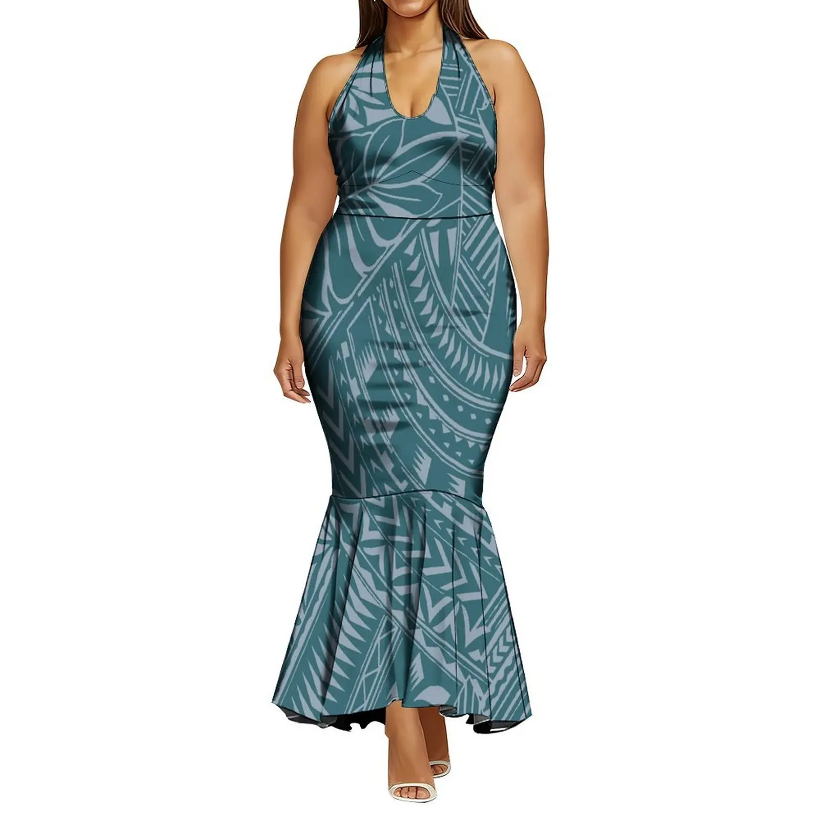 Polynesian Custom-Made Dress Features A Comfortable Design With Straps Slim Fit Long Sexy And Elegant Fishtail Dress For Women