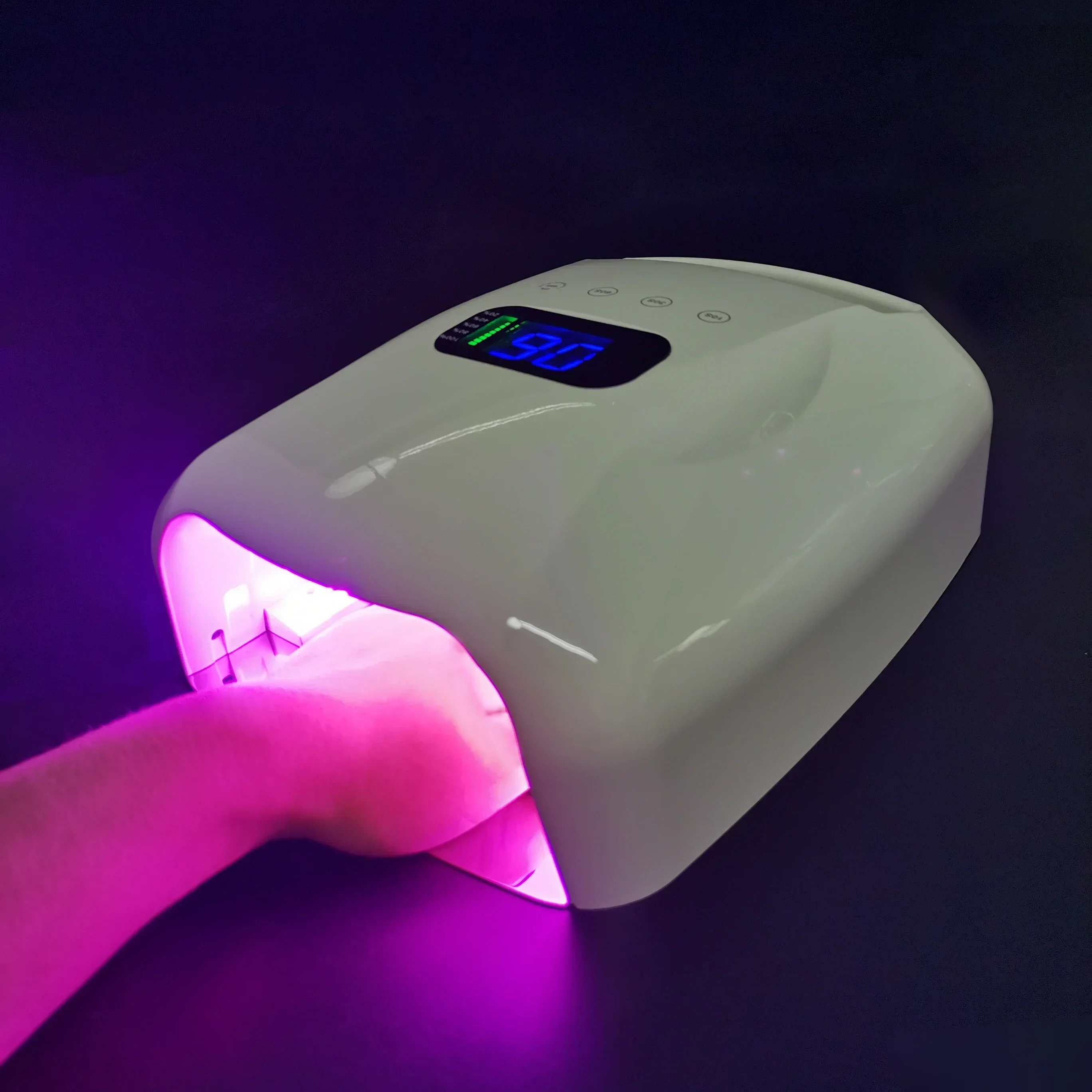 Largest Battery Working 12 Hours New High Power 96w Gel Polish Dryer Pink Light Cordless Rechargeable UV LED Nail Lamp