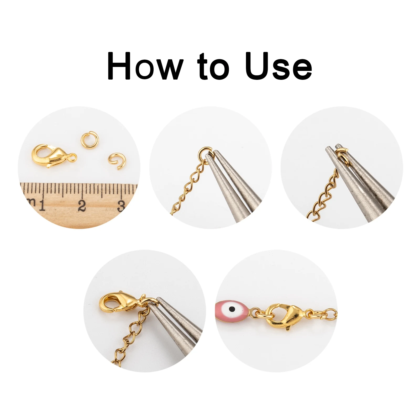 1000Pcs Lobster Clasps Hooks Chain Connectors Buckle for Jewelry Making Bracelets Necklaces Accessories Gold Color Silver Color