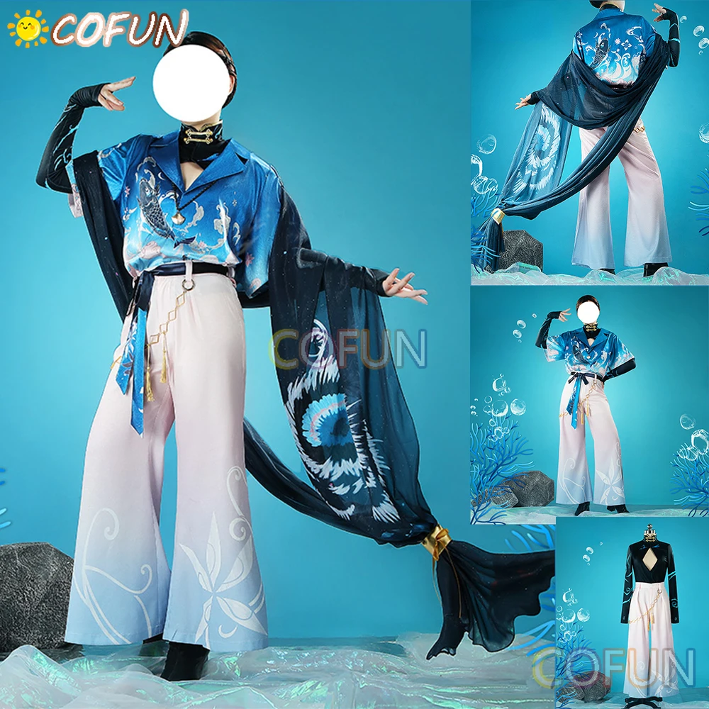 COFUN [Customized] Game Fragaria Memories Hangyodon Clownfish Mermaid Costume Cosplay Halloween Outfits Suit Shirt Pants