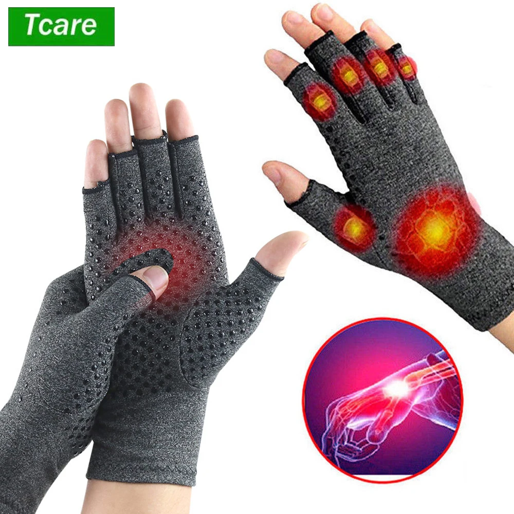 Tcare 1Pair Anti Arthritis Health Compression Therapy Gloves Rheumatoid Hand Pain Wrist Rest Sport Safety Glove Comfortable New