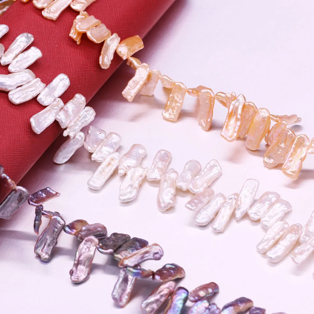 Natural Freshwater Baroque Pearl Beading Colorful Pipa Pearl Beads for Jewelry Making Necklace DIY Bracelet 8x20mm