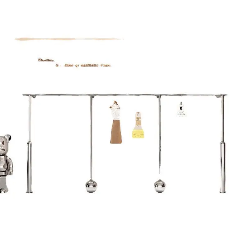Display rack Wall-mounted stainless steel clothes rack Clothing store display live stream clothes rack