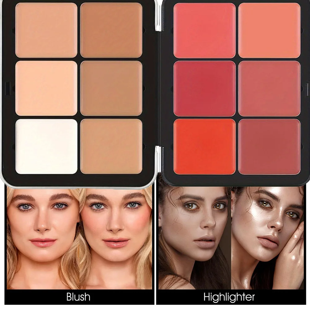 Paleta de Corrector de 12 Colores, Paleta de Maquillaje Mate con Efecto Fosforescente, Base en Crema, Maquillaje Facial Reparador, Tonos Pastel Primaverales, Regalo