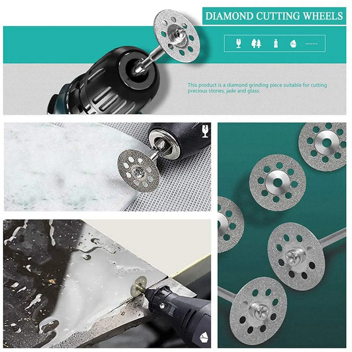 

A53Q-2 Inch 100 Pcs Sanding Discs Pad Kit With 31Pcs Cutting Discs For Dremel Rotary Tool