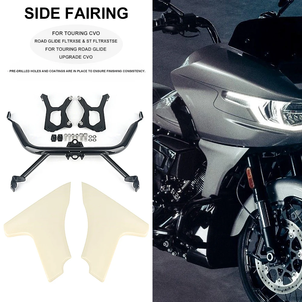 Nowy motocykl ABS niepomalowany/czarny prawy lewy Panel boczny rama owiewka do Touring CVO Road slide ST FLTRXSTSE 2023 2024