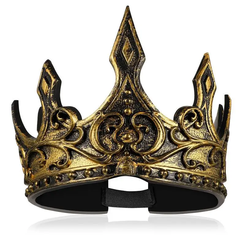 Crown Crowns King Men Adults Party Costume Birthday Medieval Accessories Hats Vampire Goth Kings Kids Queen Decoration