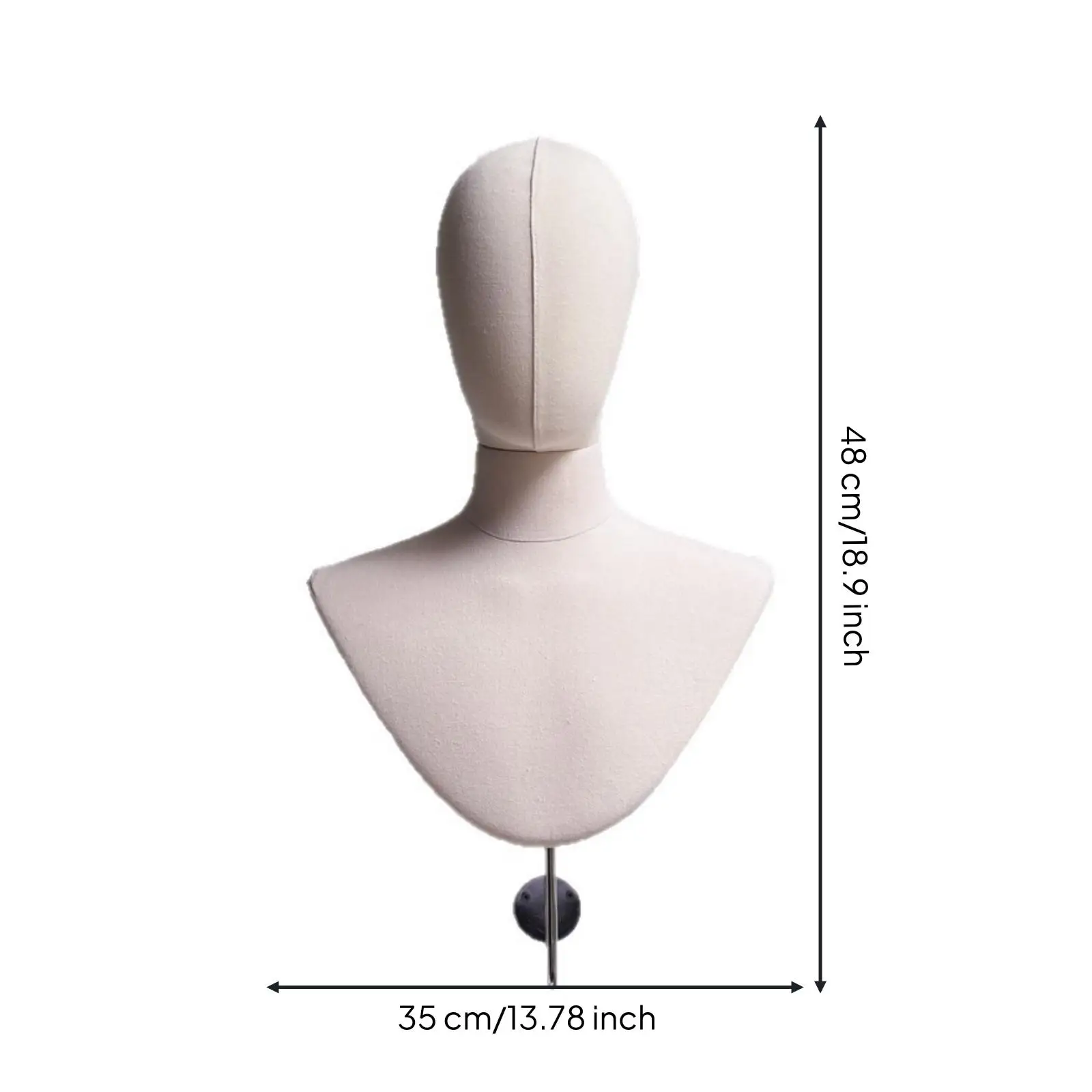 Wall Display Stand Canvas Texture Mannequin Head Bust Mount for Shop Scarf Hat Necklace