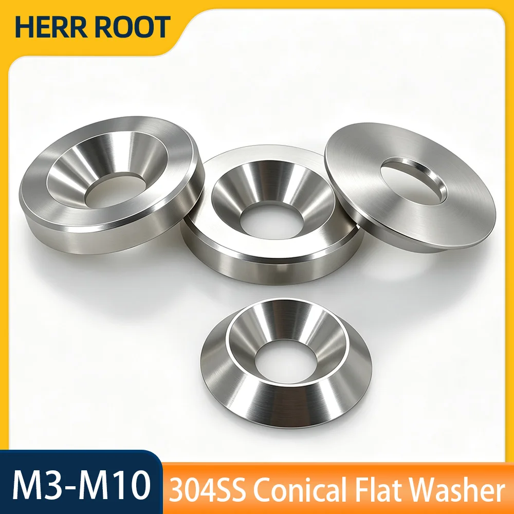 2/3/5pcs 304 Stainless Steel Concave Convex Tapered Washer M3 M4 M5 M6 M8 M10 Conical Flat Gasket Conical Countersunk Washers