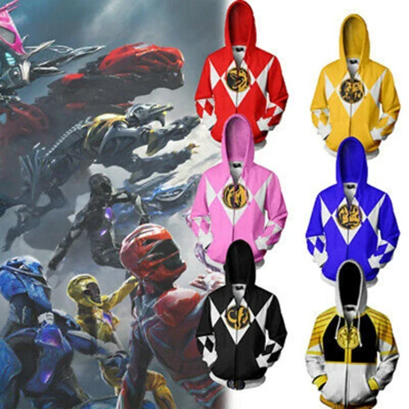 Men Women sweatshirt power Samurai Rangers cosplay hoodie costume superhero cosplay Halloween party streetwear tops