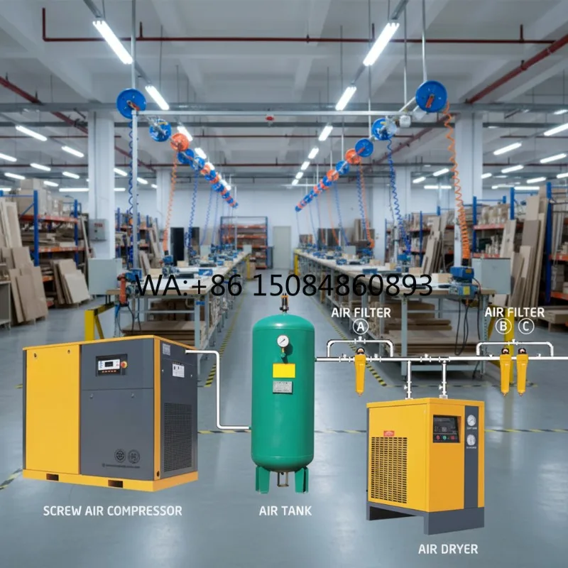Compresor de Aire Certificado IE5 AirHorse 22kW, Compresor de Aire de Tornillo con Imán Permanente y VFD, 3.6m³/min, Compresor de Aire Industrial 45 ℃   Ambie