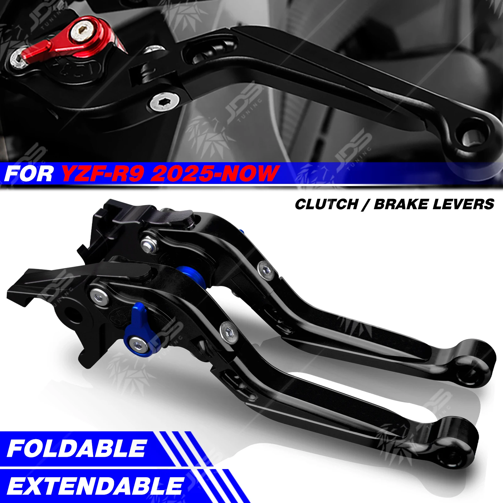 JDSTUNING For Yamaha YZF-R9/YZFR9 2025-NOW Clutch Lever Brake Lever Set Foldable Adjustable Handle Levers Accessories Parts