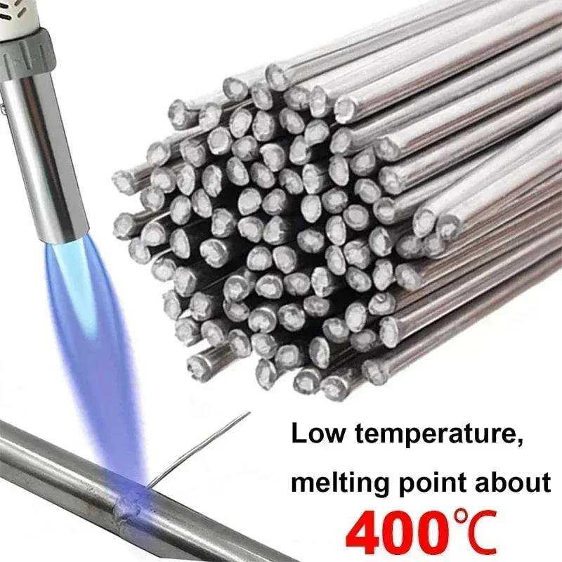 200/10pcs Low Temperature Easy Melt Welding Rods Universal Soldering Rod Aluminum Silver Cored Wires Solder Weld Bar Agent Kits